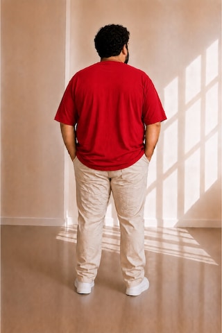 Sngl Tekstil Erkek Büyük Beden Oversize Kısa Kollu T-shirt 3xl 4xl 5xl 6xl 7xl 8xl 9xl Kırmızı