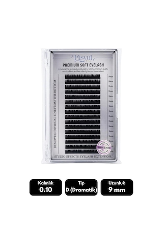 Misyul 0.10d Dramatik Kıvrım 9 Mm Soft Eyelash Doğal İpek Kirpik 16'lı