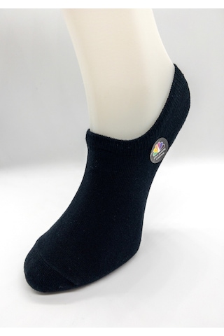Socks Daily Kadın 6 Çift Penye - Pamuk Pürüzsüz Siyah Soft Touch Görünmez Sneaker Patik Çorap Siyah