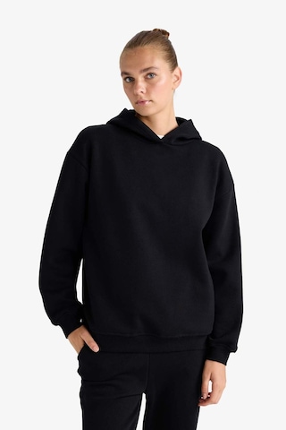 Defacto Relax Fit Kapüşonlu Basic Düz Kalın Sweatshirt D9935ax25wnbk81 Siyah