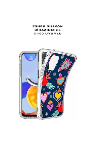 Oppo A94 Uyumlu Retro Color 3 Baskılı Şeffaf Köşe Korumalı Antişok Kılıf