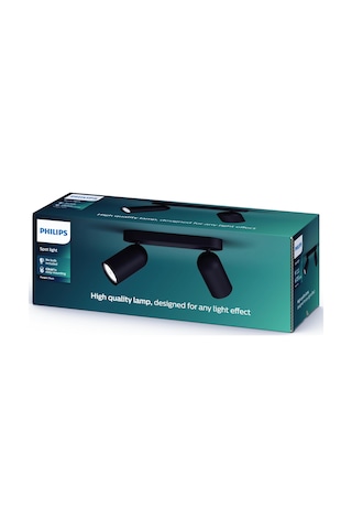 Philips myLiving Pongee Tavan/Duvar 2'li Siyah Spot Lamba GU10 Duy (Ampul birlikte verilmez)