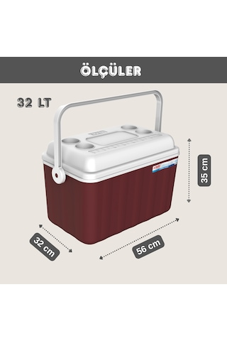 32 Lt Buzluk Termos 1015 Cooler Box Bordo-338