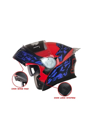 Fr-965 93 Motosiklet Kaskı Çene Açılır Güneş Vizörlü Motorcu Kask Çok Renkli