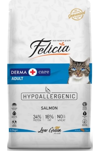 Felicia Derma Care Somonlu Düşük Tahıllı Yetişkin Kedi Maması 12 KG Felicia Derma Care Somonlu Düşük Tahıllı Yetişkin Kedi Maması 12 KG