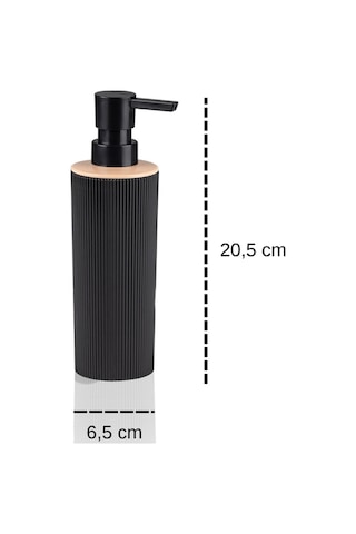 İndecor Houseware Liza 4'lü Banyo Seti Siyah - Çöp Kovası Wc Fırçası Sıvı Sabunluk Diş Fırçalık