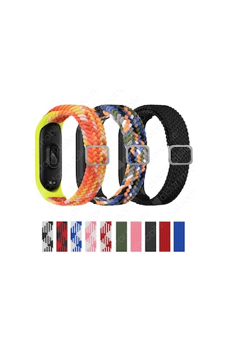 Xiaomi Mi Band 5 Kordon Örgü Loop Kayış Metal Tokalı Bileklik
