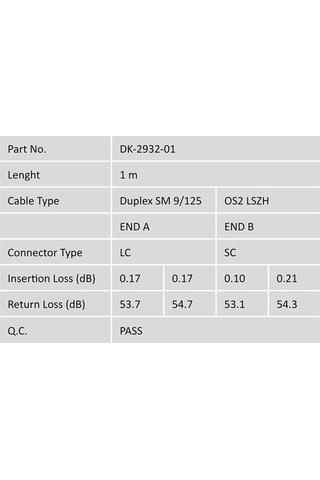 Digitus Fiber Kablo Lc/sc 1m Os2