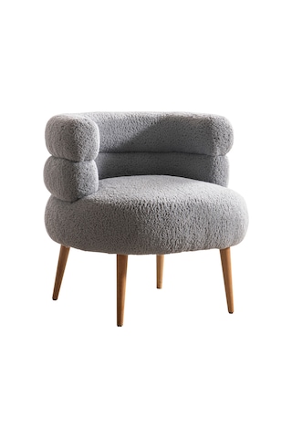 Barel Özel Tasarım Çay Seti, Berjer Ve Puf Ofis Balkon Cafe Bahçe Salon Mobilyası 2 Li Takım Gri Gri