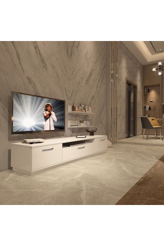Decoraktiv Trio 4 Mdf Tv Ünitesi Tv Sehpası Beyaz