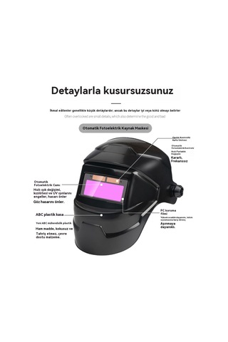 Otomatik Parlaklık Değiştiren Kaynak Koruyucu Maske, Güneş Enerjili Kafa Tipi Argon Ark Kaynak Koruyucu Maske