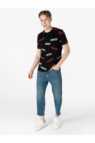 Colin's Colins Regular Fit Bisiklet Yaka Baskılı Siyah Erkek Kısa Kol Tişört Cl1064700 Siyah