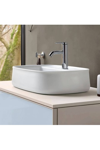 Duravit - Zencha Çanak Lavabo 55 Cm Batarya Banklı Beyaz - 2374550071- Beyaz