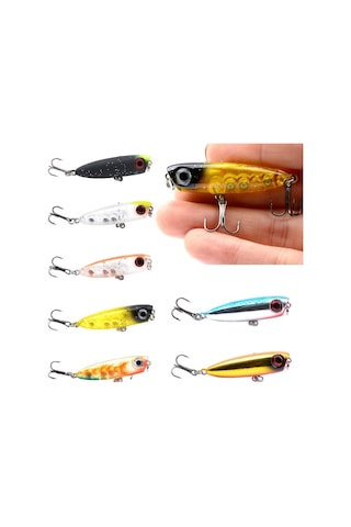Valkyrie 7 Adet Zıpır Rapala Olta Yem Seti - 4.8cm - 3.8gr Bilyalı 3d Göz Karbon Çelik İğne 7 Farklı Renk