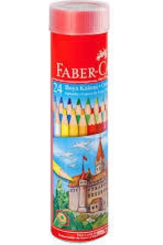 Faber Castell Faber-Castell 24 Renk Metal Tüp Kuru Boya Kalemi