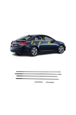 Chevrolet Cruze Sedan Krom Cam Çıtası 6 Parça P.Çelik 2009 Üzeri Chevrolet Cruze Sedan Krom Cam Çıtası 6 Parça P.Çelik 2009 Üzeri