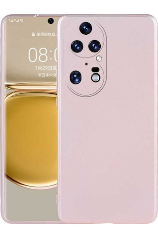 Huawei P50 Pro Kılıf Zore Premier Silikon Kapak Rose Gold