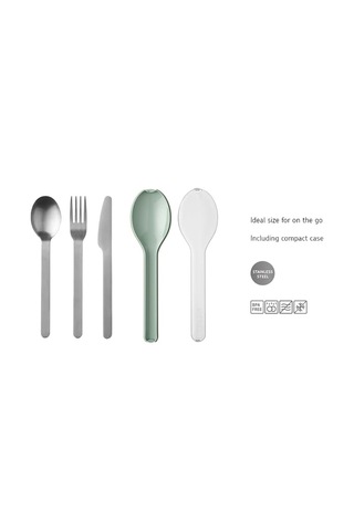 Mepal - Çatal Bıçak Takımı 3 Parçalı Ellipse - Yolculuk İçin Çatal Bıçak Seti - Bir Bıçak, Çatal Ve Kaşı Çok Renkli