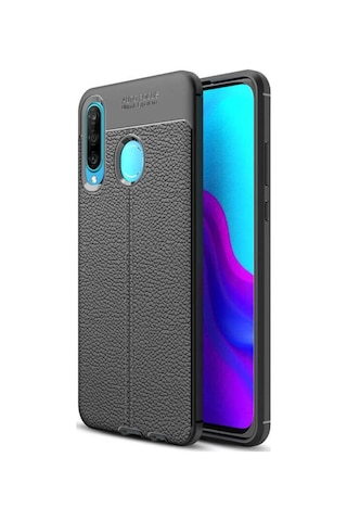 Huawei P30 Lite Kılıf Zore Niss Deri Desenli Silikon Kılıf