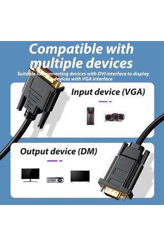 Suntek Dvı - Vga Kablosu 1080p 60hz Video Için Altın 1-metre