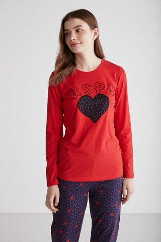 U.s. Polo Assn. 16967 Kadın Yuvarlak Yaka Pijama Takımı 001