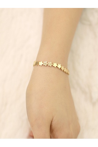 14 Ayar Altın Sıralı Yıldız Bileklik Altın