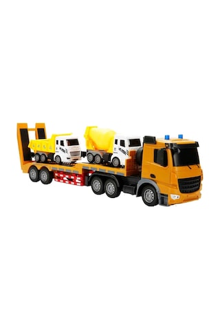 1:18 Suncon Sesli Ve Işıklı Usb Şarjlı Uzaktan Kumandalı Taşıyıcı Kamyon 50 Cm 43264 Kahverengi Kamyon Çok Renkli