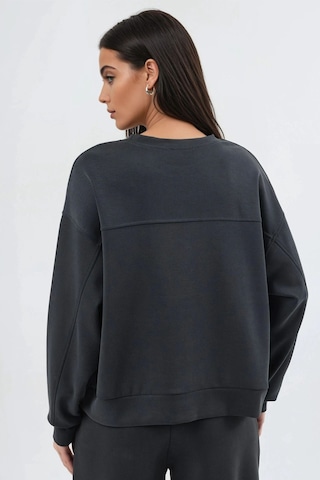 Hiccup Busem Rahat Kesim Bisiklet Yaka Modal Sweatshirt Kömür Grisi