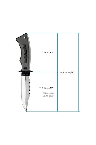 Cressi Norge Bıçak Kılıf Ve Bağlantı Aparatları İle Tam Takım Halinde Bıçak Siyah 228 Mm