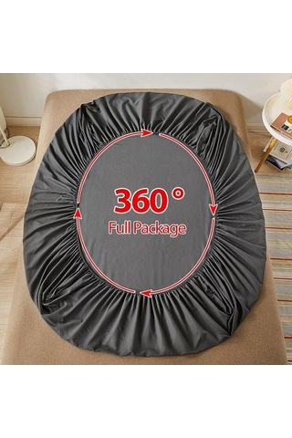 Novahub Açık Gri Yatak Örtüsü 150x200cm, Gömme Çarşaf, Kaymaz, Düz Renk, Yastık Kılıfı Dahil Değil Açık Gri