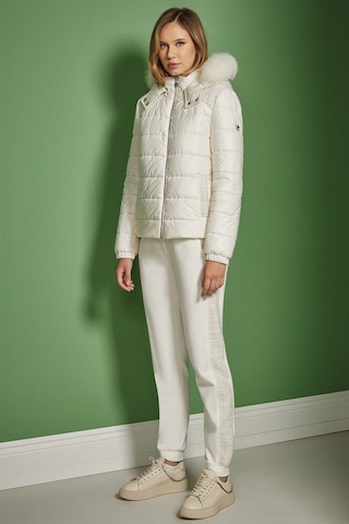 Kürklü Ekru Şişme Mont Ekru