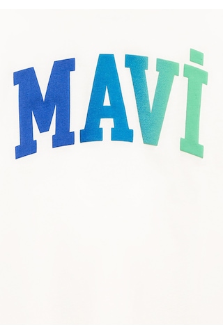 Mavi - Mavi Logo Baskılı Ekru Tişört 6610440-70057 Ekru