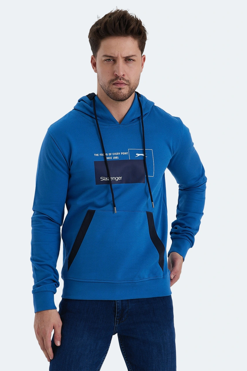 Slazenger Vanda 2 Li Set Erkek Kanguru Cepli Kapüşonlu Haki - Mavi Sweatshırt Haki - Mavi