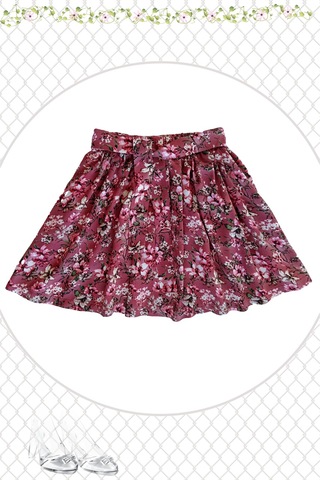 Çiçek Desenli Çocuk Etek Gülkurusu Renk Tonunda Gülkurusu1 Gülkurusu