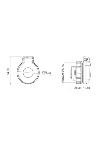 Bemis 1x16A Somunlu Pano Prizi 220 Volt By8-1402-2440