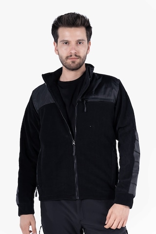 Omuz Ve Dirsek Takviyeli Polar Ceket Siyah