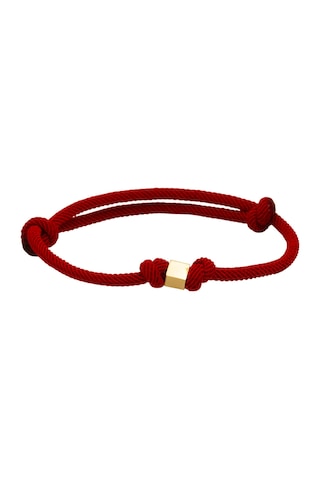 Bilezikci 14 Ayar Küp Altınlı Kırmızı İpli Bileklik Sarı Altın