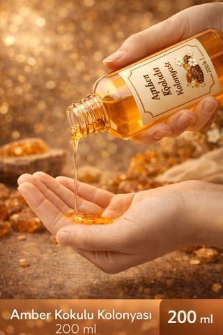 Amber Kokulu Kolonya 200 Ml Kalıcı Ve Etkileyici Koku, Ferahlatıcı Günlük Kullanım