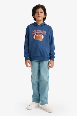 Defacto Erkek Çocuk Kapüşonlu Baskılı İçi Yumuşak Tüylü Sweatshirt G5564a825cwın179 İndigo-ın179