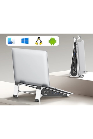 Codegen 7 İn 1 Çok Fonksiyonlu Type-c Hub Notebook Apple MacBook Uyumlu Alüminyum Soğutucu Standı Nsc-401