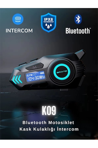 K09 İntercom Bluetooth Motosiklet Kask Kulaklığı İntercom Kulaklık