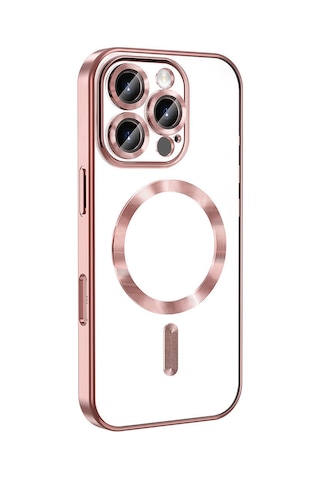Apple Uyumlu iPhone 16 Pro Max Kılıf Kamera Korumalı M-safe Wireless Şarj Özellikli Zore Demre Kapak Mavi