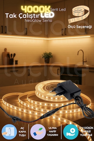 5 Metre Neoglow Led Şerit Işık 4000k Doğal Beyaz 60 Çipli 12v Prizli Tak Çalıştır Işık Bandı 5 Metre Neoglow Led Şerit Işık 4000k Doğal Beyaz 60 Çipli 12v Prizli Tak Çalıştır Işık Bandı