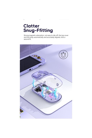 Springsun Şeffaf Kablosuz Çift Modlu Fare - 2.4g+bluetooth, Rgb Aydınlatma, 1600dpı, Sessiz Tuşlar H118