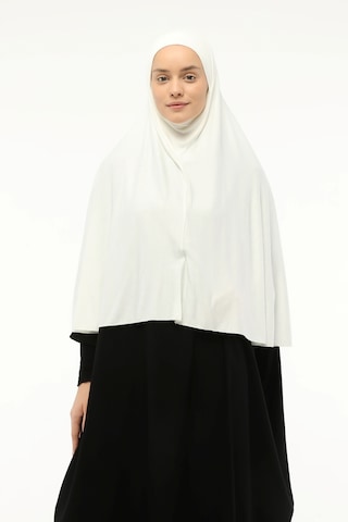 Altobeh Hazır Türban Peçeli Pratik Eşarp Tesettür Nikaplı Hijab - Namaz Örtüsü Sufle 3xl - Ekru Ekru