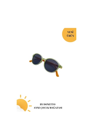 Unisex 0-2 Yaş Polarize Çerçeve Çocuk Güneş Gözlüğü Yeşil - Sarı