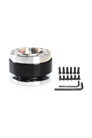 Sones Evrensel 60mm Araba Direksiyon Hızlı Bırakma Hub Yarış Adaptörü Snap Off Boss Kiti Siyah