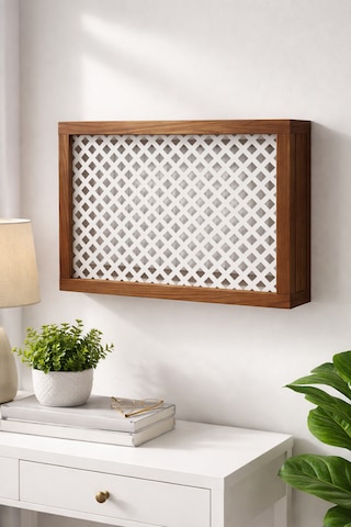 Modern Dekoratif Duvara Asılabilir Mdf Sigorta Ve Modem-wifi Saklama Kutusu 30x40 Cm Derinlik 10cm Ahşap