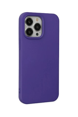 Mey İthalat iPhone Uyumlu 14 Pro Max Kılıf Nano İçi Kadife Silikon - Mor