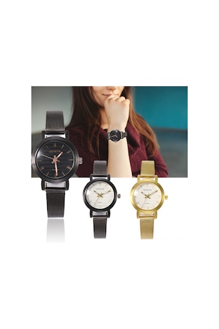 Samdoo Kadınlar İçin Minimalist Altın Renkli Kasa Ve Ağızlı Kayışlı Kol Saati, Doğru Zamanı Gösteren Kuvars Hareketli Stili, Partiler Ve Alışveriş İçin Uygun Diğer